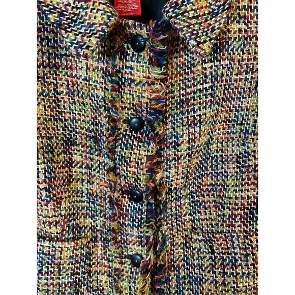 Oscar de la Renta Multicolored Blazer Size 8 Wool Blend (0578) - Picture 4 of 8